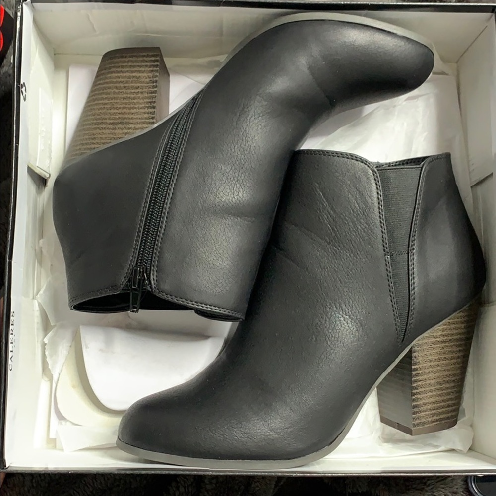 Black bootie heels